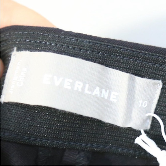 NWT Everlane The Side-Zip Stretch Cotton Flare Pant Black Work Pants Size 10 - Picture 7 of 7